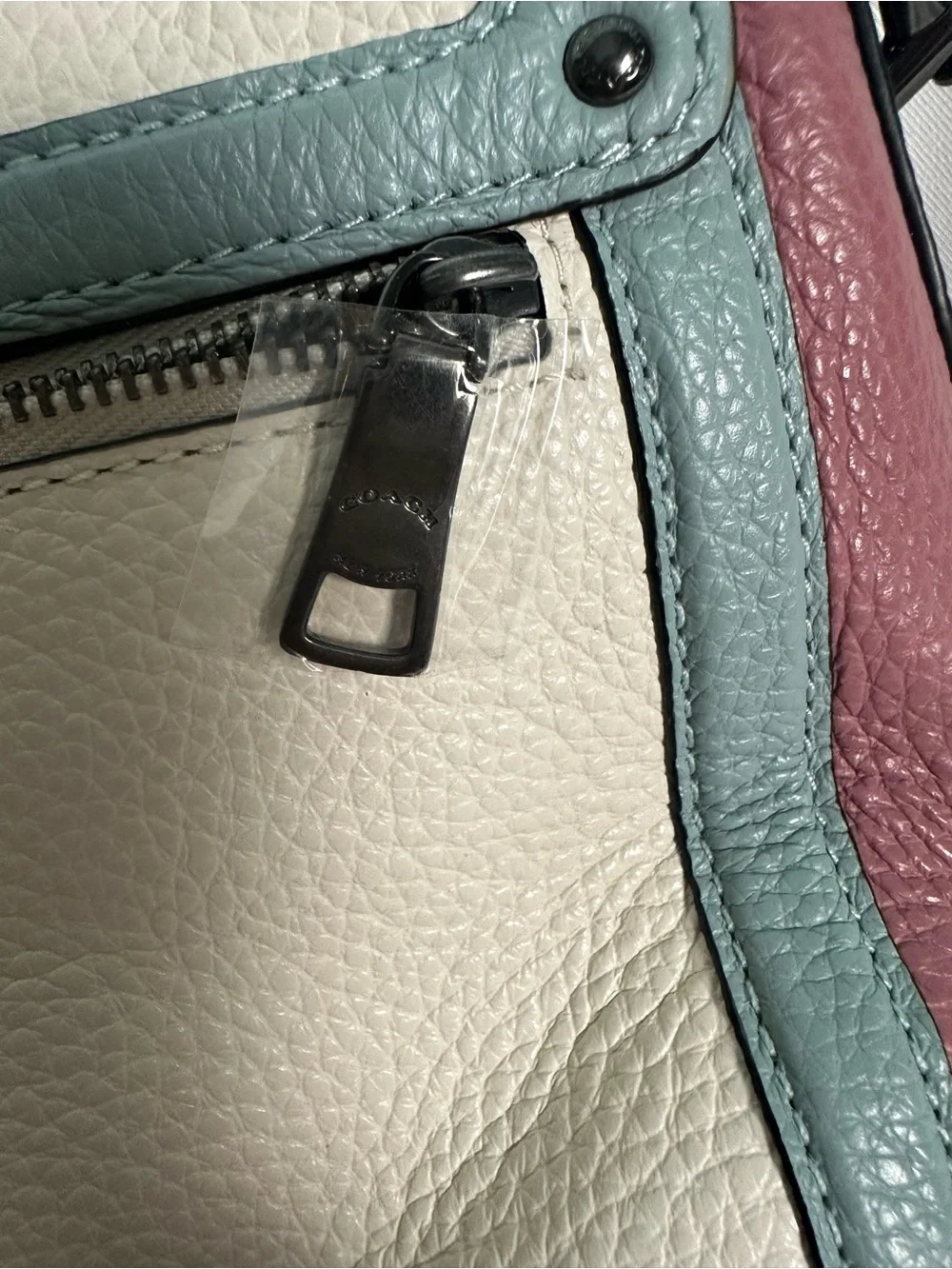 Coach Colorblock Darcy Crossbody Bag in White, Tan & Pink